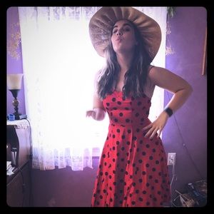 1950s Style Polka Dot Halter Sundress